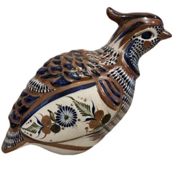 TONALA QUAIL POTTERY SIGNED SANTANA BIRD FOLK ART ARTSY DECOR MEXICAN ART - Picture 7 of 7